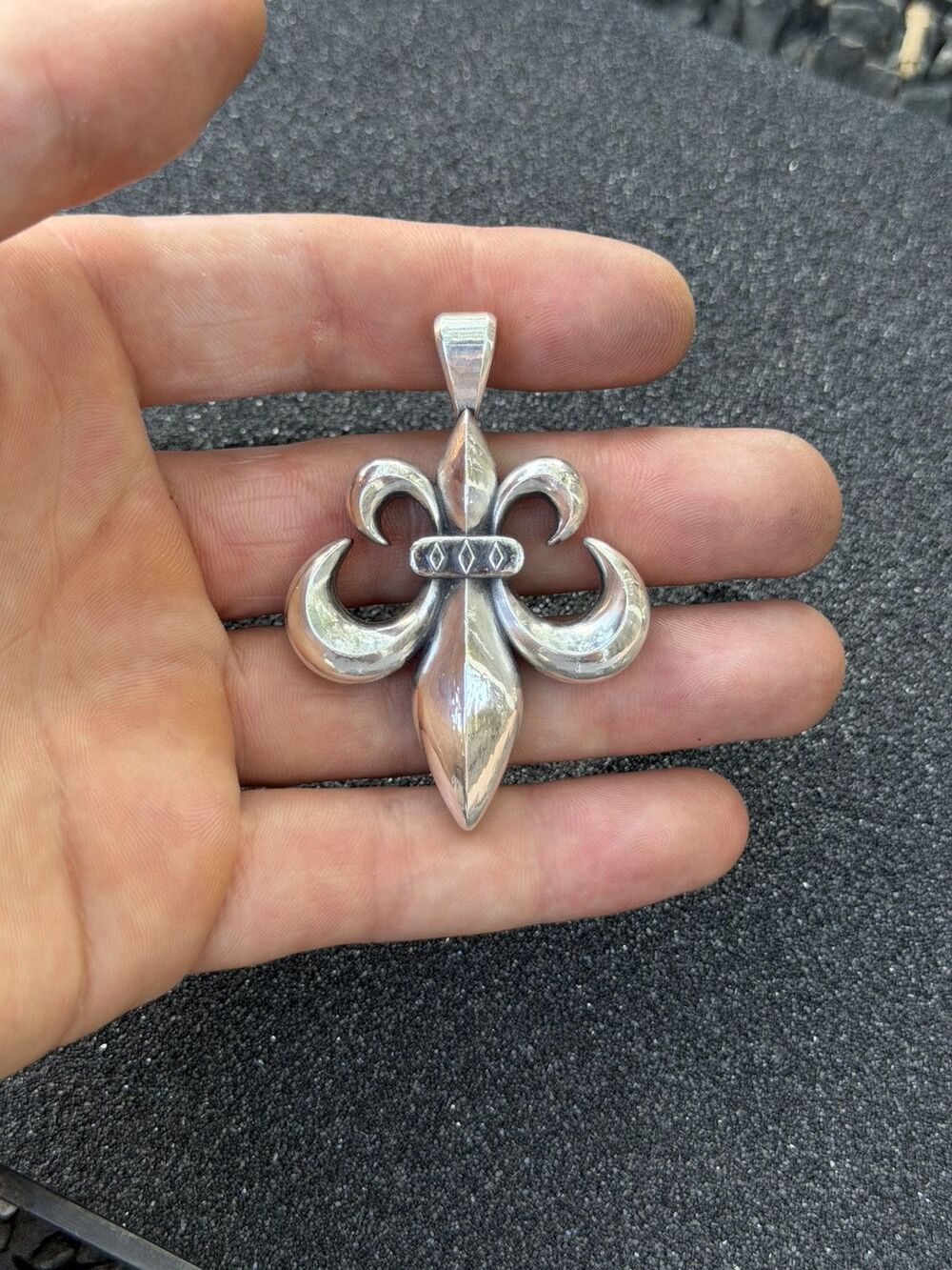 Jotte.925 Fleur De Lis Sterling Silver Heavy Pendant